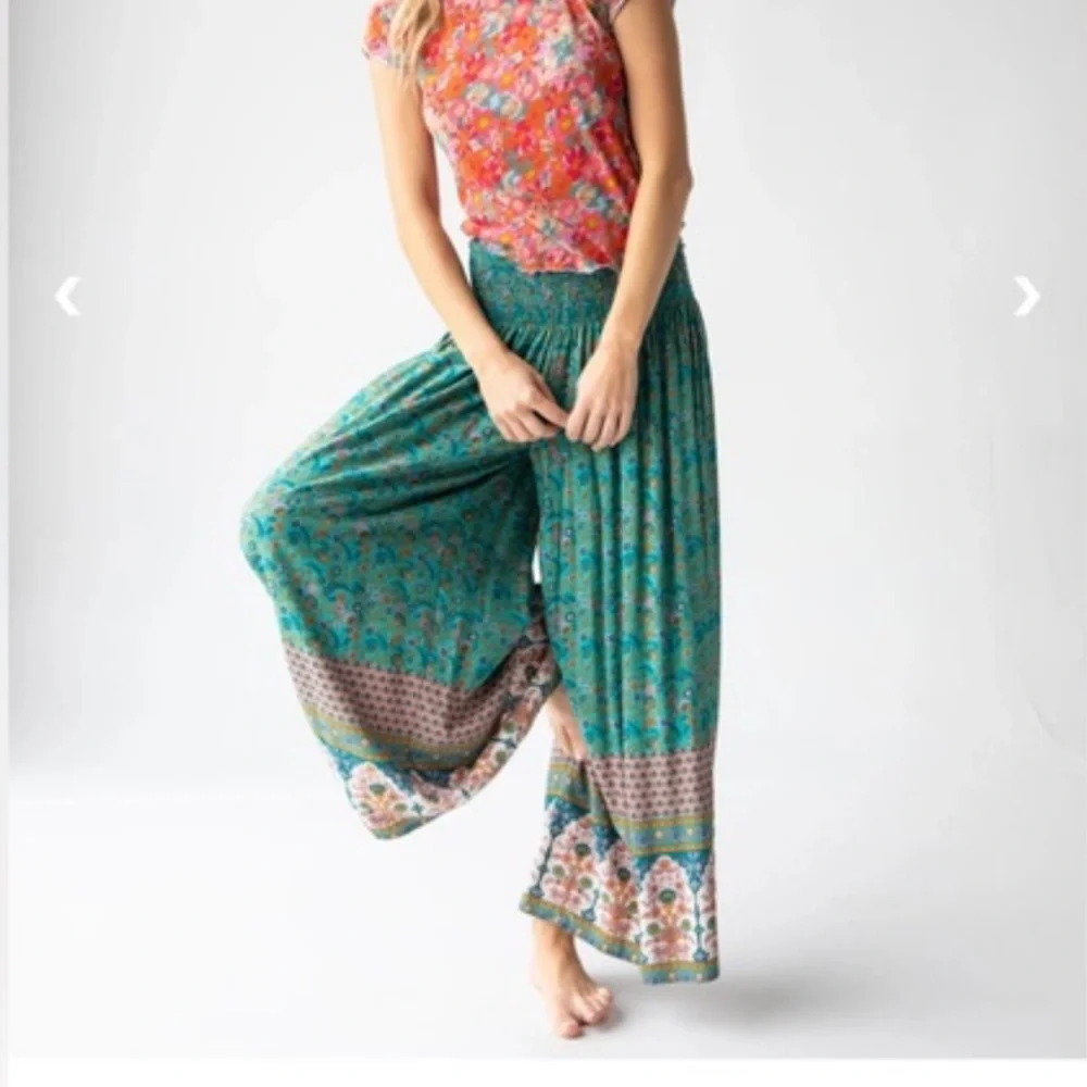 Natural Life Make A Move Wide-leg Palazzo Pant Boho Floral hippie gypsy cotton - Picture 1 of 5